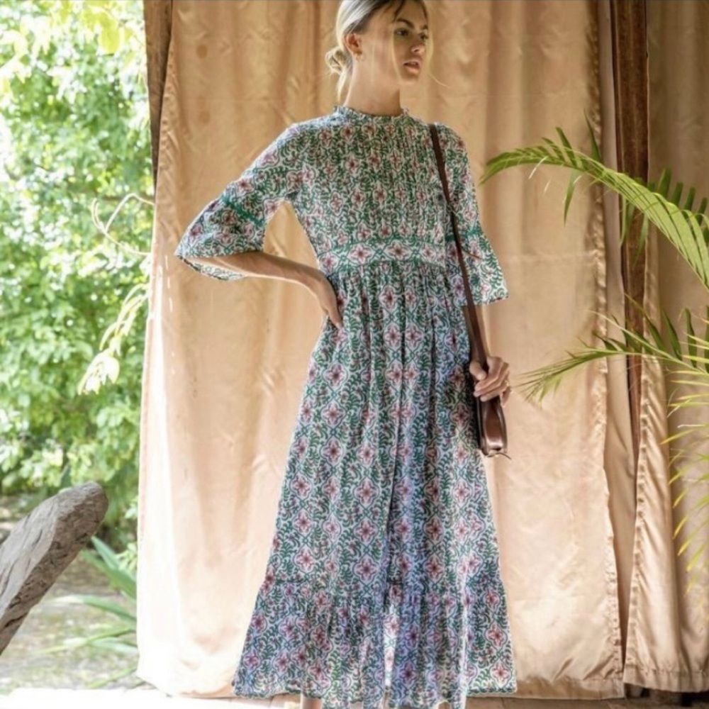Pink City Prints | Retro Blush Savanna Dress, Size M